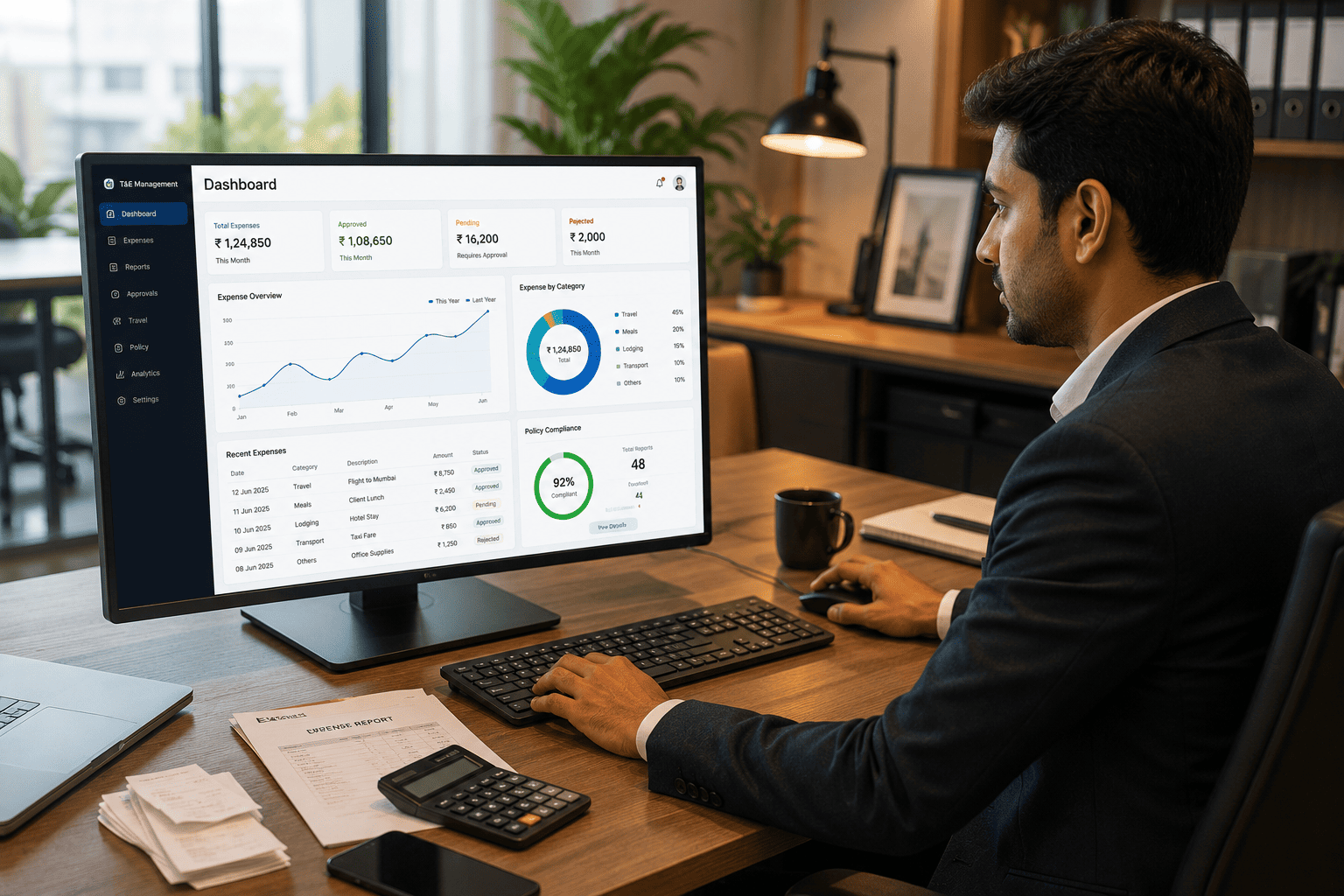 End to end travel and expense ERP flow